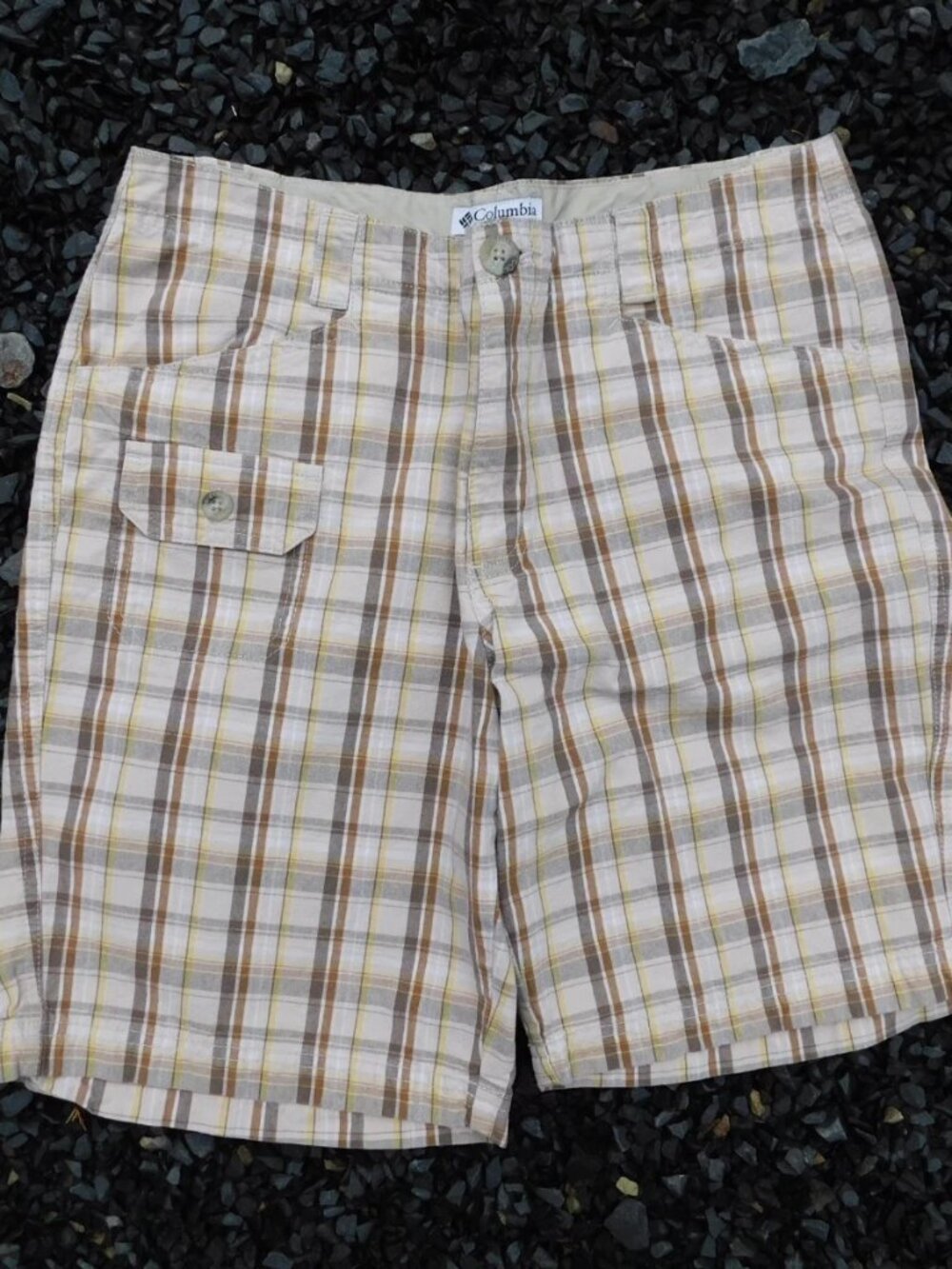 Columbia Cotton Shorts 10 PLAID Womens Hiking Camping Outdoors